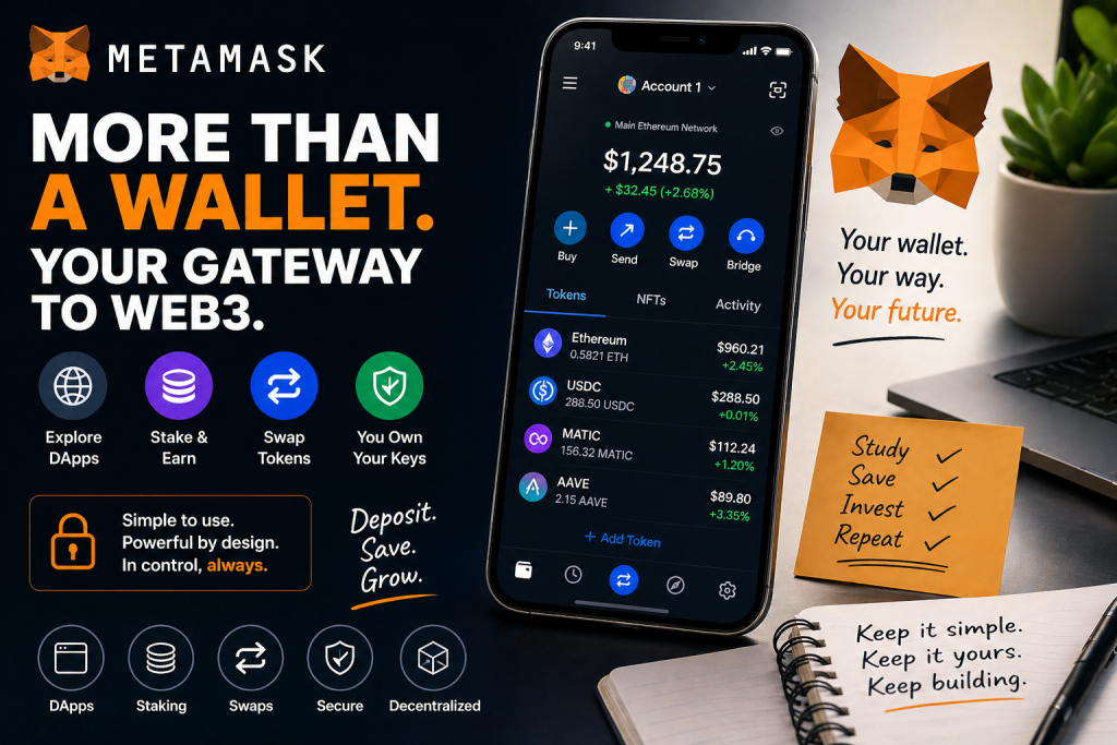 MetaMask image explanation for saving and web3 access