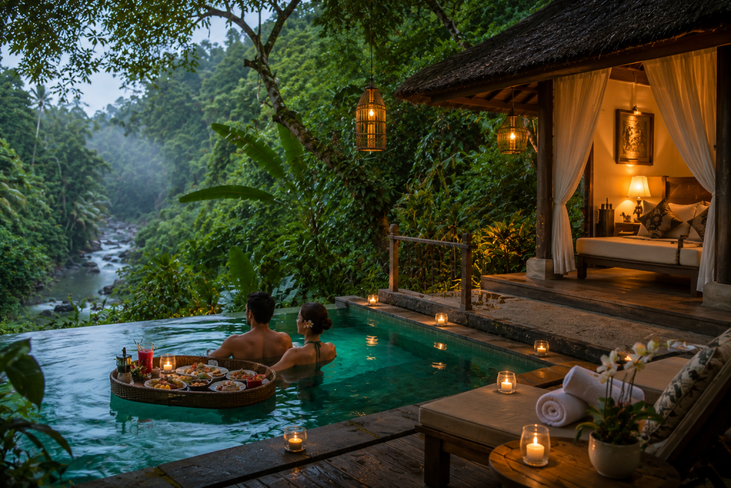 Jungle villa experience on romantic hotels in Bali with private pool